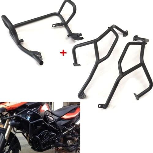 F650/F700/F800 GS RaRadiator/Engine Guards Highway Crash Bars Upper+Lower Frame Protector for BMW F800GS F700GS F650GS 2008-2013