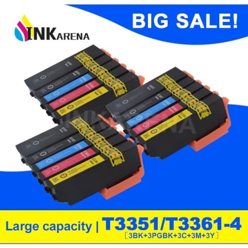 3 Set Compatible Ink Cartridge 33 T33XL T3351 T3361 - T3364 For Epson XP530 XP900 XP830 XP645 XP635 XP630 XP540 Printer Full Ink