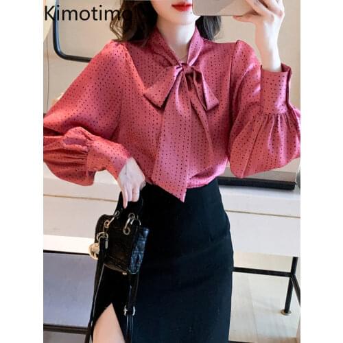 Блузки в горошек Kimotimo China At AliExpress