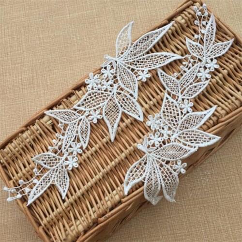 5 pairs water soluble embroidered lace patches for clothing Accessories lace applique dress DIY craft