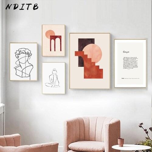 Line Drawing David Abstract Painting Minimalist Canvas Poster Print Modern Wall Art Picture Calligraphy Living Room Decoration