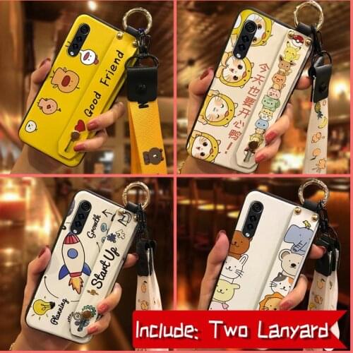 Soft Case Anti-knock Phone Case For LG Velvet 4G/5G Wrist Strap Back Cover Cute For Woman Soft