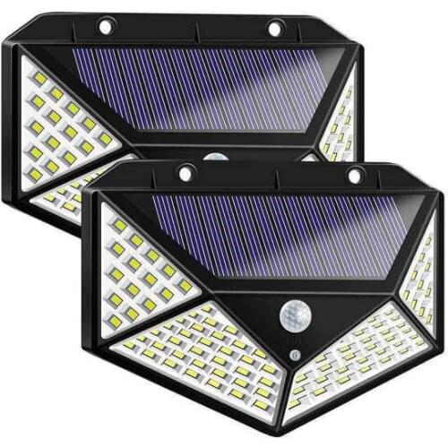 100LED solar wall lamp courtyard on all sides of the glowing solar lamp human induction stairlight streetlight