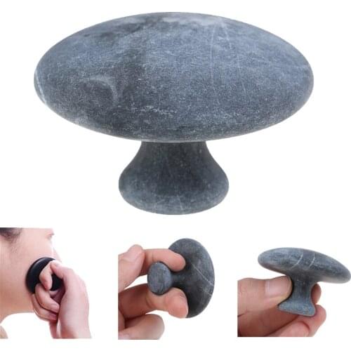 Natural Black Bian Stone Needle Facial Gua Sha Massage Scraper Chinese Medicine Mushroom Shape Health Care Relaxation Tool