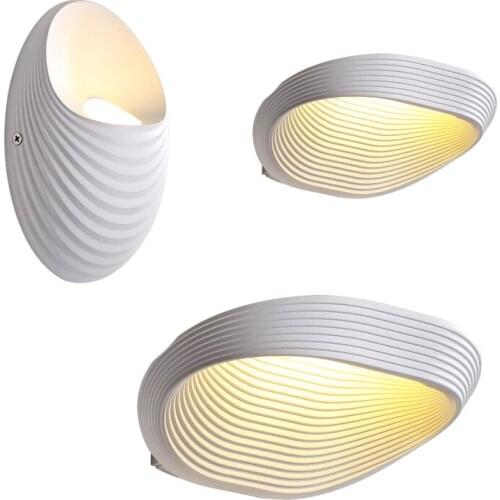 Nordic Style Shell Wall Mounted Led Lamps for Home Art Deco Bedside Mirror Light Bathroom Lamp Stairway Outdoor Lighting Fixture