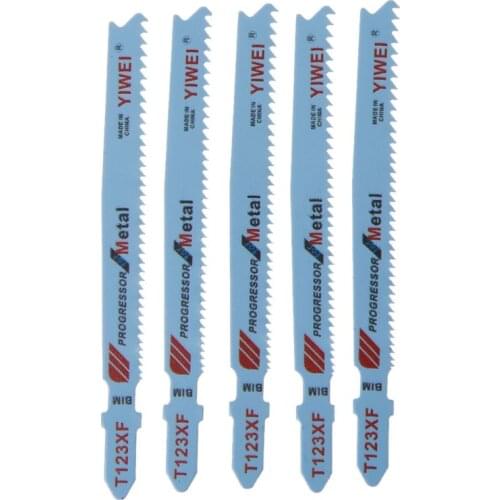 5pcs T123XF 4'' BIM 100mm Reciprocating Sabre Saw Blades For Cutting Metal Professional Wood Metal Cutting Accessories Blue