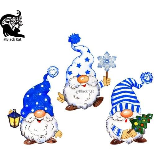 Christmas Santa with Beard Gnome Cutting Dies Christmas Tree Snowflake Lantern Metal Stencil For DIY Scrapbooking Card