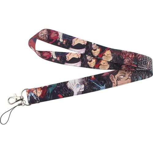 Jujutsu Kaisen Neck Straps Lanyards For Keychain Mobile Phone Rope Keyring Necklace ID Badge Holder Webbing Ribbon Accessories