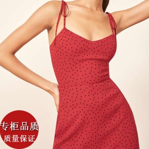 Sexy Red Wrapped Chest Strap Dress French Slim Waist Slimmer Fishtail Midi Dress
