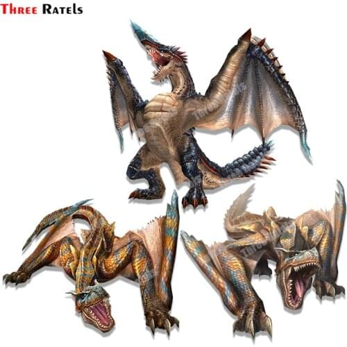 Three Ratels B102 Cool Monster Dragon Hunter Car Stickers Helmet Motorcycle Sunscreen Vinyl JDM Bumper Trunk Truck Graphics
