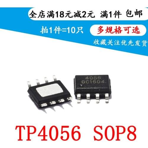 TP4056 TC4056 Chip SOP8 1A Linear Lithium Ion Battery Charger IC (10 PCS)