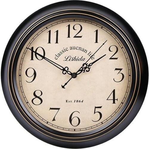 Vintage Wall Clock Creative Retro Watch American Style Silent Wall Clock Living Room Simple Designed Decorations and Ornaments