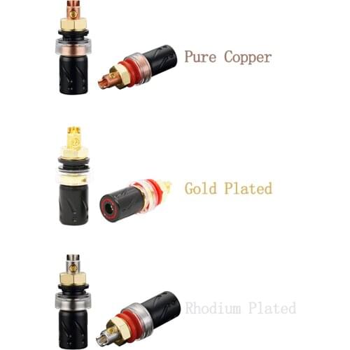 Viborg 4pcs Hifi Audio Binding Post Pure Copper Gold/Rhodium Plated Available BP603 Speaker Terminals
