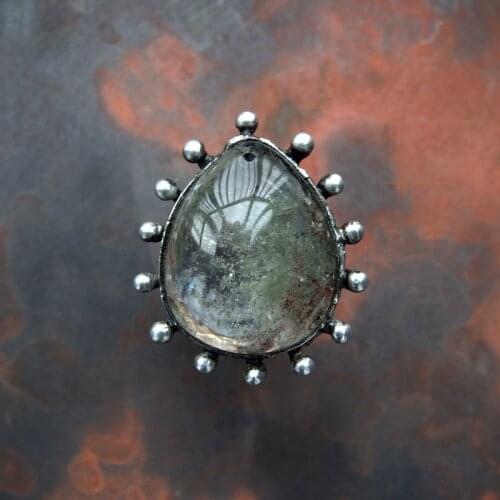 Vintage Clear Water Drop Resin Stone Rings Tribal Green Crystals Retro Party Engagement Rings Jewelry Z4M556