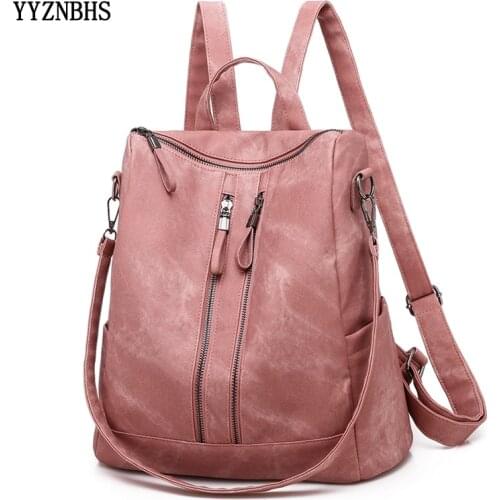 2020 Female Backpack mochila feminina Casual Multifunction Women Leather Backpack Female Shoulder Bag Sac A Dos Travel Back Pack