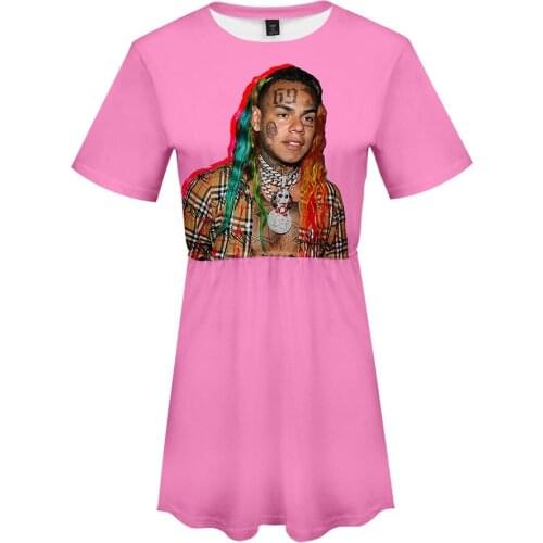Rap Singer Tekashi69 6ix9ine 69 3D Printed Casual Dress Women Summer O-neck Short Sleeve Elegant Party Dresses Vestidos Mujer