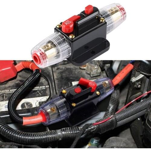 1PC 50/60/80/100/150A 12V Car Audio Amplifier Circuit Breaker Automatic Reset Fuse Holder Switch Power Adapter Replacement Parts