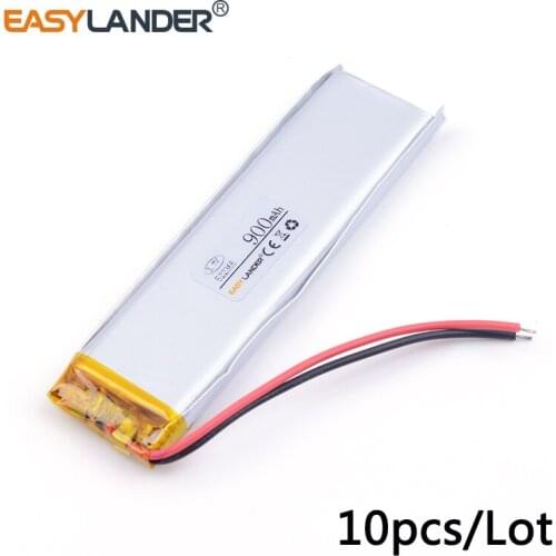 10pcs/Lot 900mah 522365 3.7v lithium Li ion polymer rechargeable battery mobile power supply tablet GPS navigator medical device