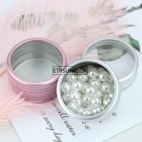 200pcs empty round aluminium, metal,Container,case,jar, pot, Balm Tins with Clear View Window lid F3515