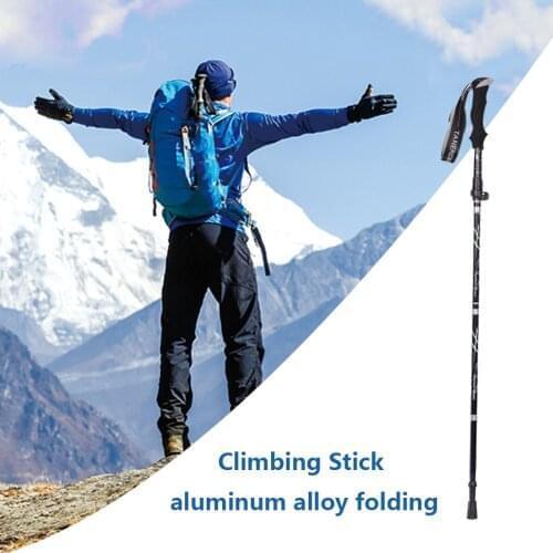 3-in-1 Foldable Mountain Climbing Hiking Cane 5 Sections Outdoor Folding Walking Stick for Elderly or teens 2021new
