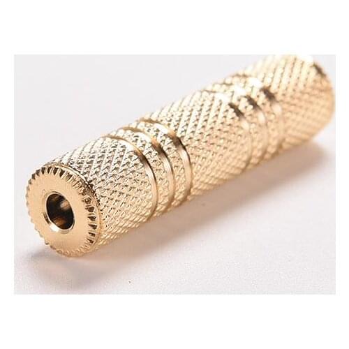 1PCS Gold Silver 3.5mm Female To Female Audio Adapter Connector Coupler Stereo F/F Extension