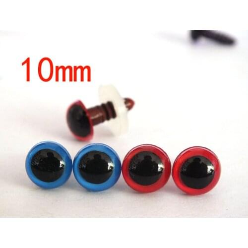 Blue and red color --per 10pairs-10mm crystal safety eyes