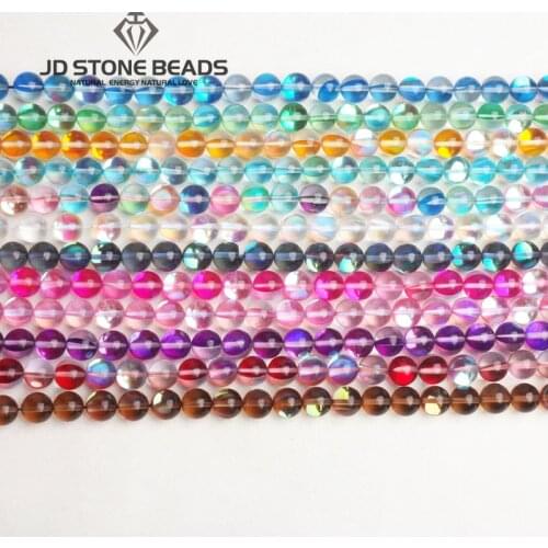 Flash Shimmer Round Fiery Shining Glistening Light Crystal Loose Strand Beads for Bracelet Necklace DIY Jewelry Making