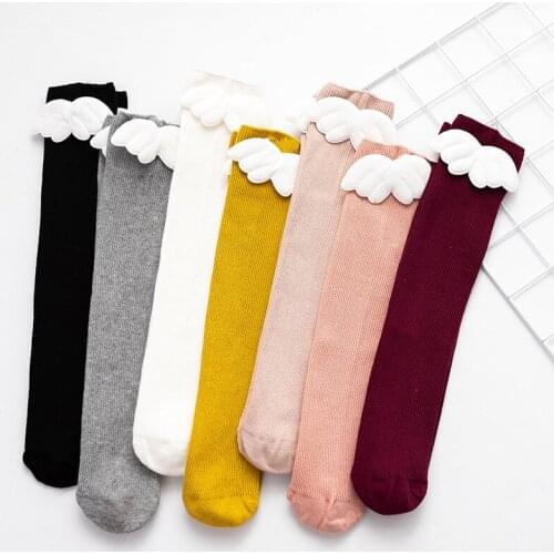 Kids Stockings Solid Color Cotton Socks Long Tube Socks for Girls White/Black/Gray/Ginger