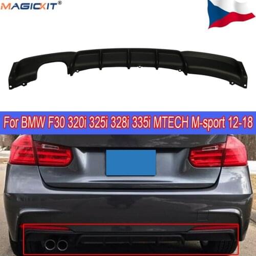 MagicKit Rear Bumper Diffuser Twin Tailpipe For BMW 3 SERIES F30 F31 12+ M Performance
