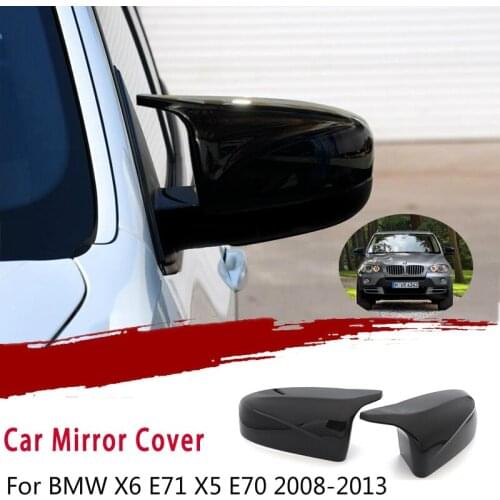 For BMW X6 E71 X5 E70 Car Rear View Side Wing Mirror Cap Cover Replacement Black car accessories 2008 2009 2010 2011 2012 2013