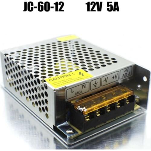 BSOD Switch Power Supply Driver Real 12V 5A 60W for LED Strip Light Transformer led Adapter