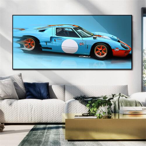 FORD GT 40 Giulia TZ2 Artwork Classic Racing Car Poster Print Canvas Painting Home Decor Wall Art Picture For Living Room