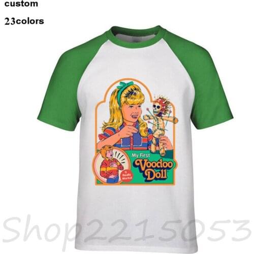 Happy childhood My First Voodoo Doll T-Shirt retro T Shirt MenS Funny demons TShirt summer dress Hip Hop summons Tops TeeS boys