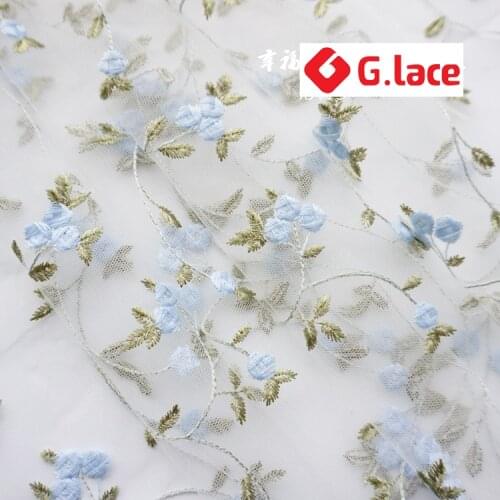 GLace 3Y/Lot flower embroiery lace Fabric soft mesh lace for DIY dress material decoration curtain clothing accessoriesTX103