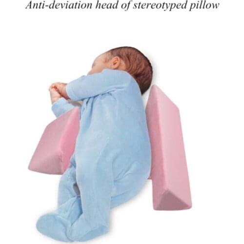 Cotton Newborn Baby Sleep Pillow Adjustable Support Infant Sleep Positioner Prevent Flat Head Shape Anti Roll Pillow