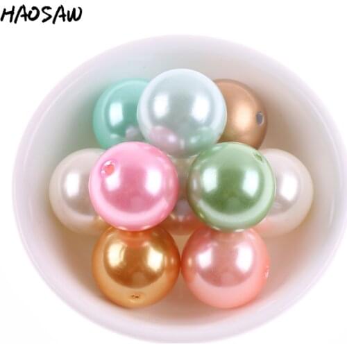 Fashion Fine Jewelry Accessories Choose Colors And Size 6MM-28MM Acrylic ABS Pearl Beads Chunky Beads For Handmade DIY Jewelry