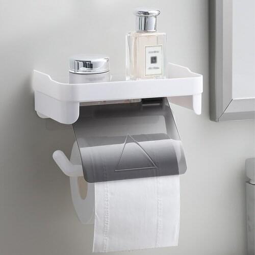 Multi-function Toilet Paper Holder Rack Wall Mount Roll Paper Storage Rack Bathroom shelf Wall Mounted Toilet Roll Holder