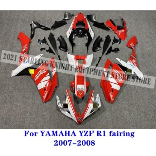 New ABS motorcycle fairing kit is suitable for YAMAHA YZF1000 YZF R1 2007 2008 07 08 injection molded body red and white