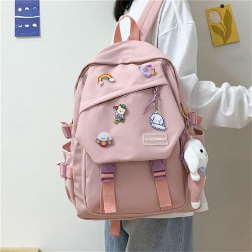 Popular High Capacity Harajuku Korean Style Cool Backpack Knapsack Shoulders Bag for University Female Male Student F060