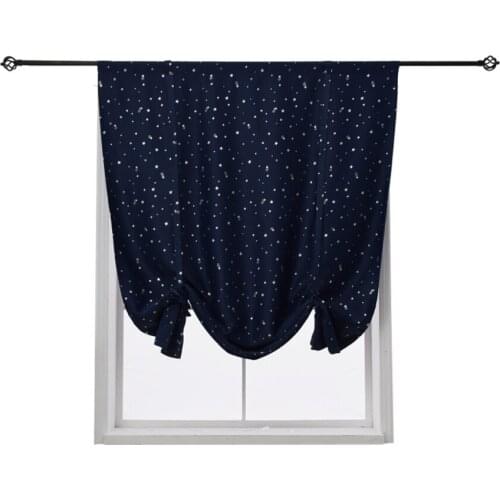 Navy Satrs Roman Curtains Best Home Decoration Cartoon Blackout Window Curtains for Kids Room 117x160cm