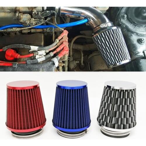 Universal Sport Power Car Air Filters Performance Car Sport High Flow Cold Air Filter 76mm/3.0 Inch Red Blue Carbon Silver
