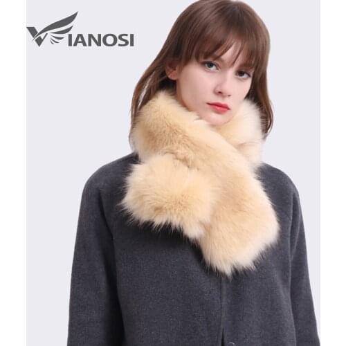 VIANOSI Winter Warm Faux Fur Scarf Raccoon Fake fox fur Women Collar Patchwork Eco-Friendly