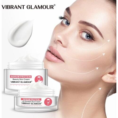 VIBRANT GLAMOUR Serum Protein Face Cream Eye Cream Skin Care Set Anti Aging Whiten Moisturizing Fine Lines Moisturizing