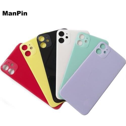 For iPhone 11 Back Cover Glass Housing Battery Door Lens Big Hole EU US Mobile Phone LCD OLE Screen Replace Repair Spare Parts