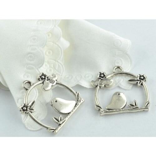 10pcs Charms birdcage metal handmade Craft pendant making fit,Vintage Tibetan Silver ,DIY for bracelet necklace 26*26*3mm D601