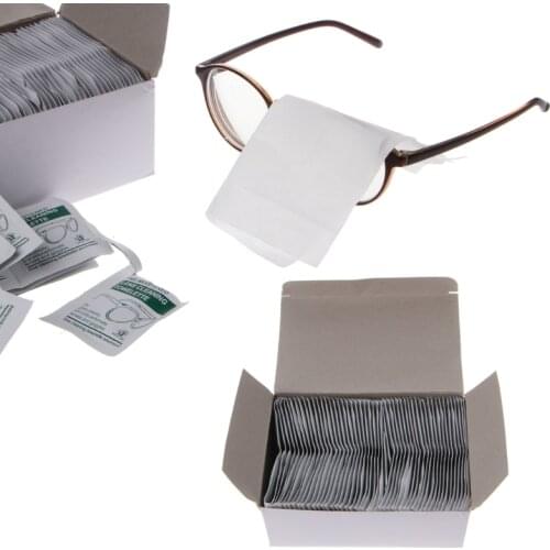 100Pc Cleaning Cloth Disposable Wet Tissue Wipe Anti Frog Lens Glasses Polishing