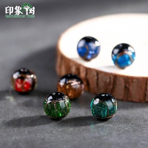 12mm 10pcs Sands Powder Around Beads Lampwork Glazed Beads Transparent Crystal Chamilia Beads DIY Bracelets Jewelry Makings 1603