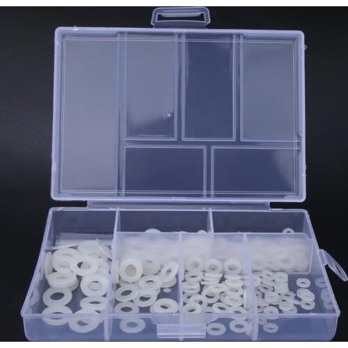 250 Pcs Nylon Flat Washer White Insulated Corrosion Resistant M2 M2.5 M3 M4 M5 M6 Gasket Kit