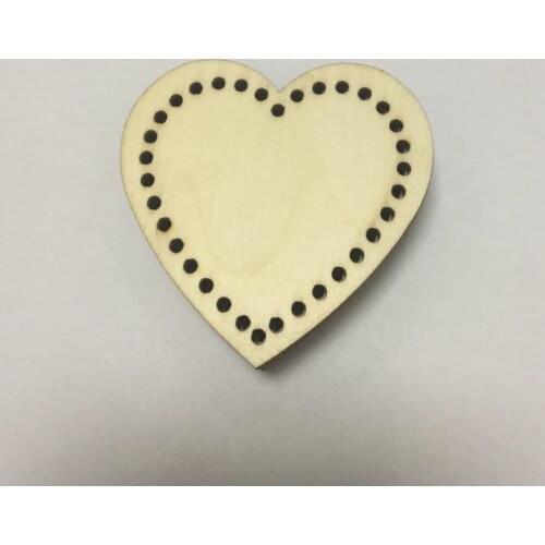 50pcs cross stitch wood blanks charms rounds hearts shape DIY Embroidery cross stitch 40mm