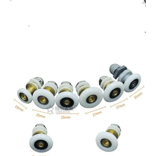 8 pcs 19/23/25 / 27mm diameter sliding glass shower door hanging roller wheel bath slide cabinet eccentric pulleys